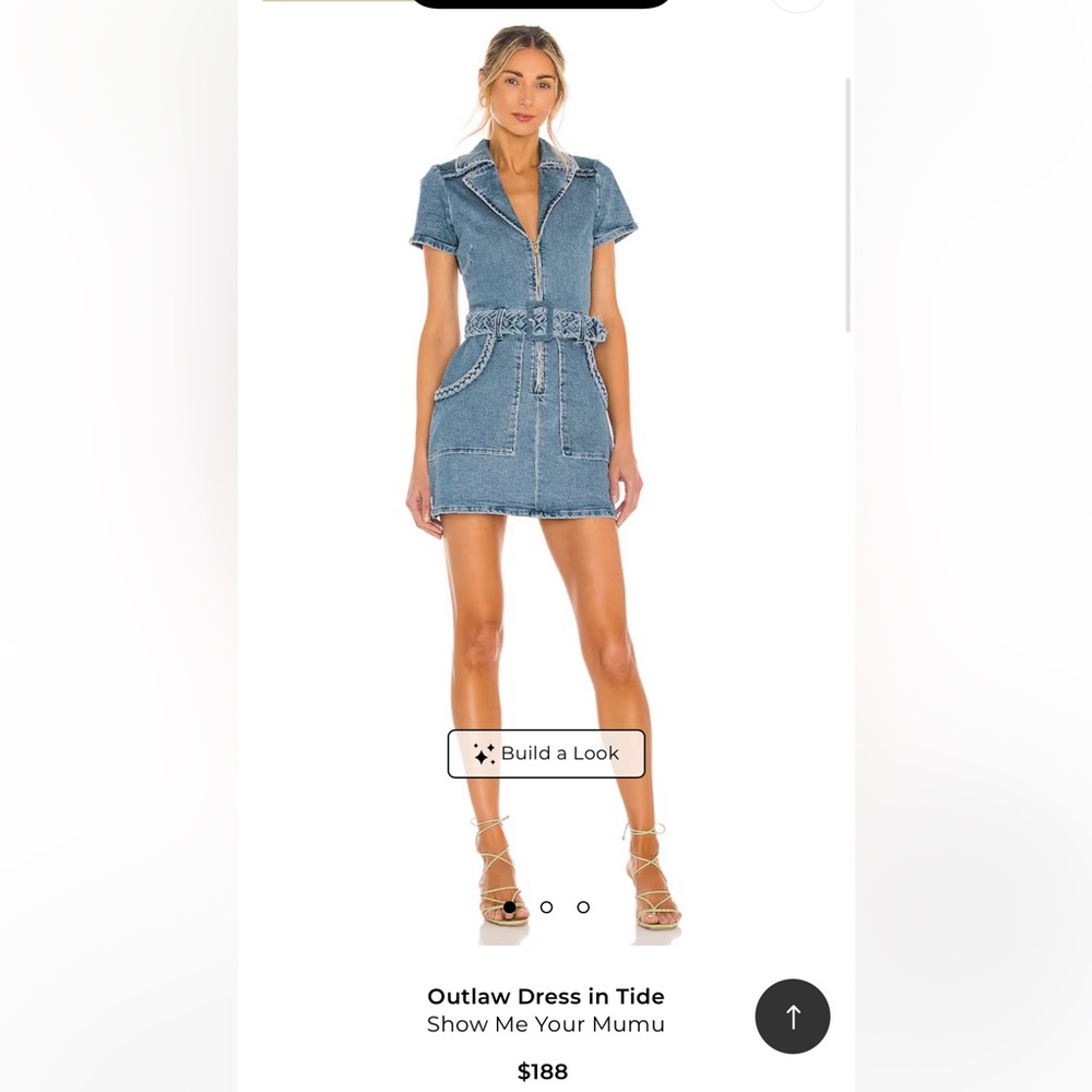 Show Me Your Mumu Denim Mini Dress in Light Blue